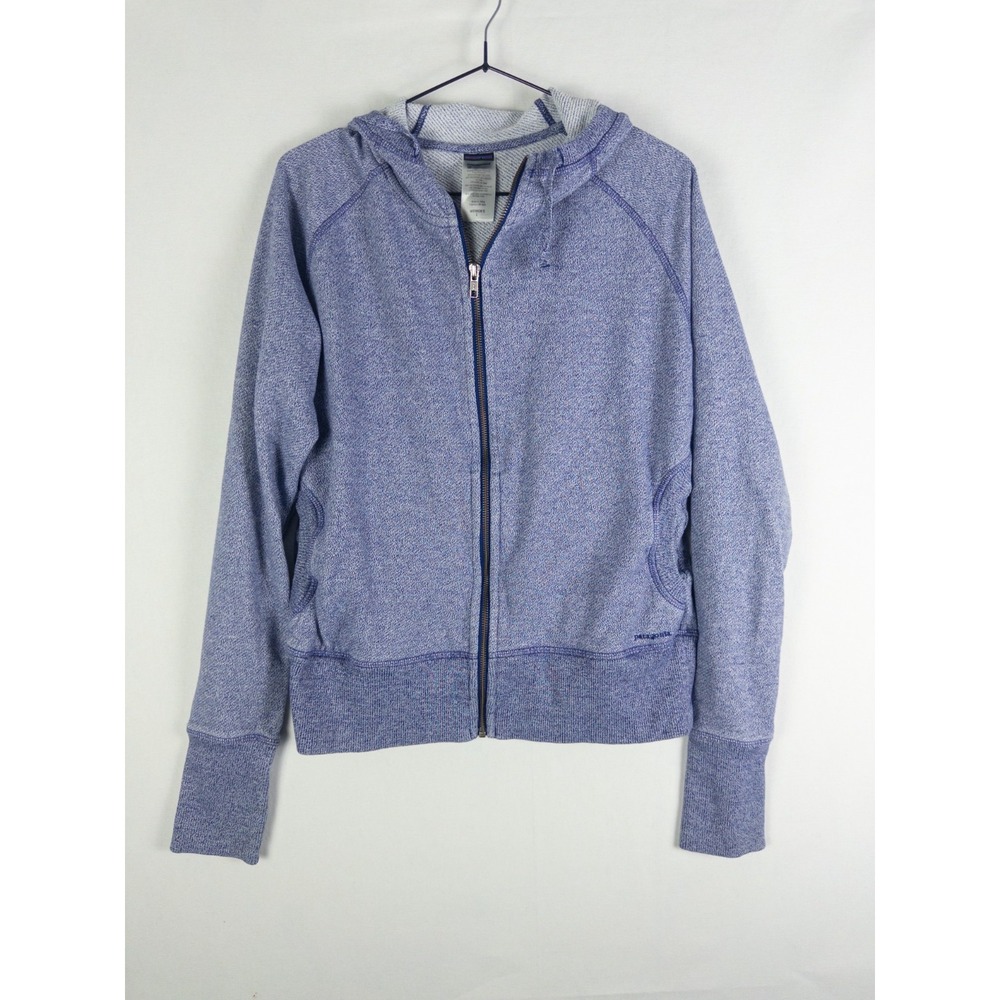 Patagonia Cloud‎ Stack Hoody Womens L Purple Heather Full Zip Fleece Thumbholes
